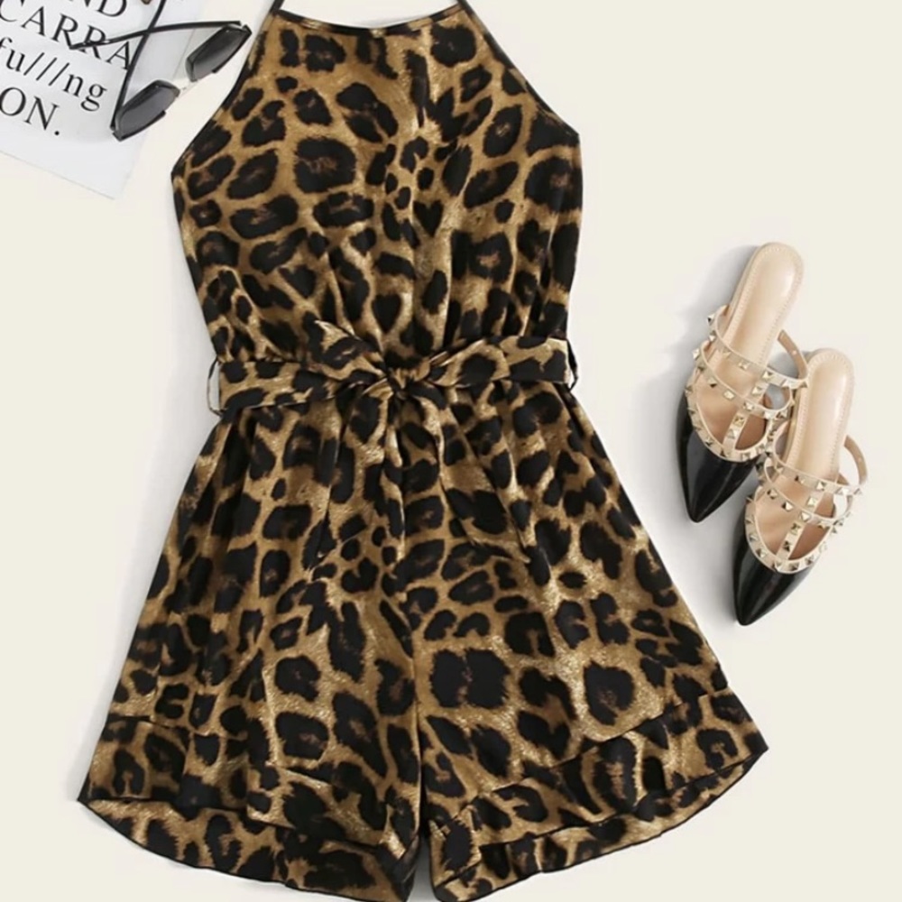 Romper, cheetah size:1x